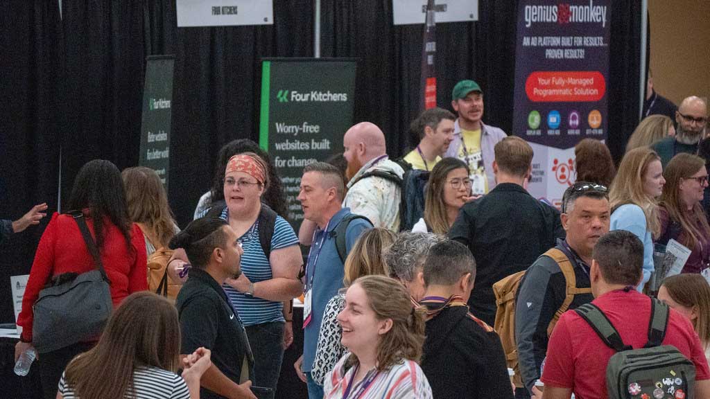 Attendees connect in the 2024 annual conference exhibit hall