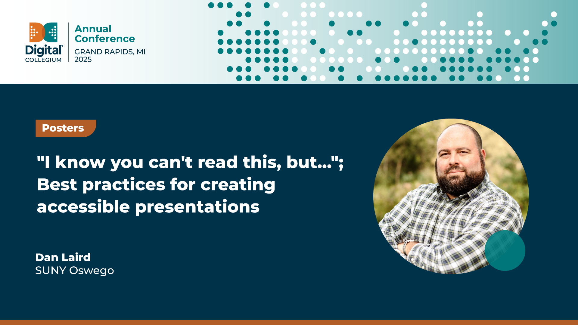 “I know you can’t read this, but…”; Best practices for creating accessible presentations