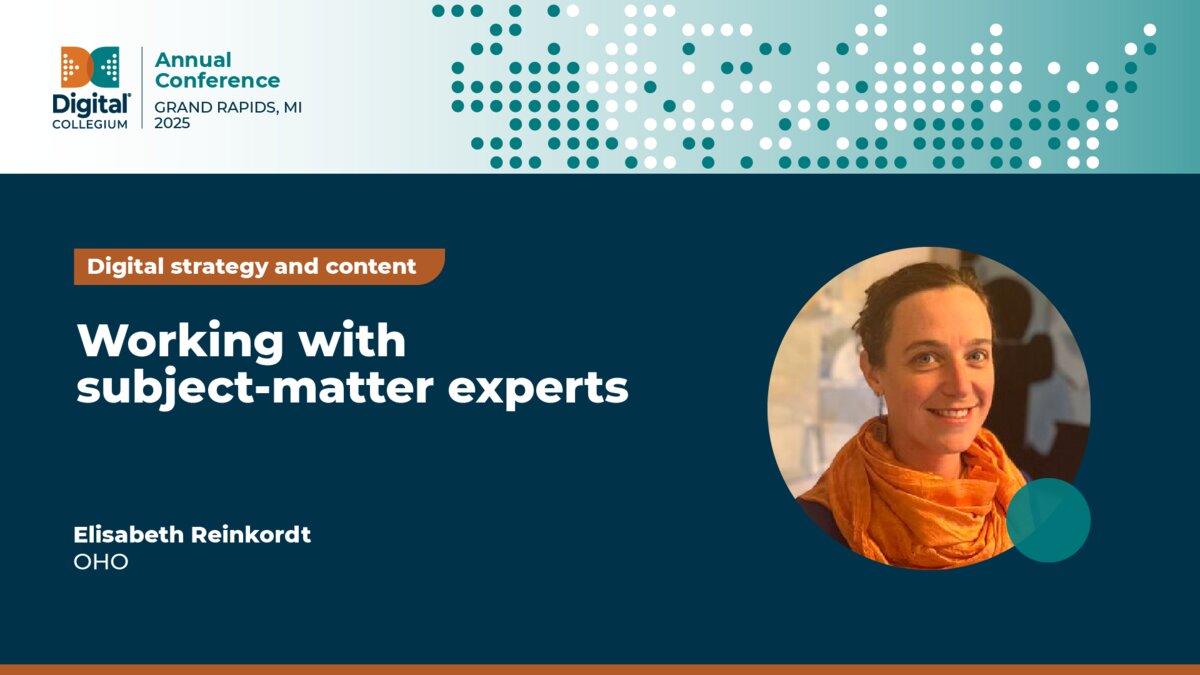 Working with subject-matter experts