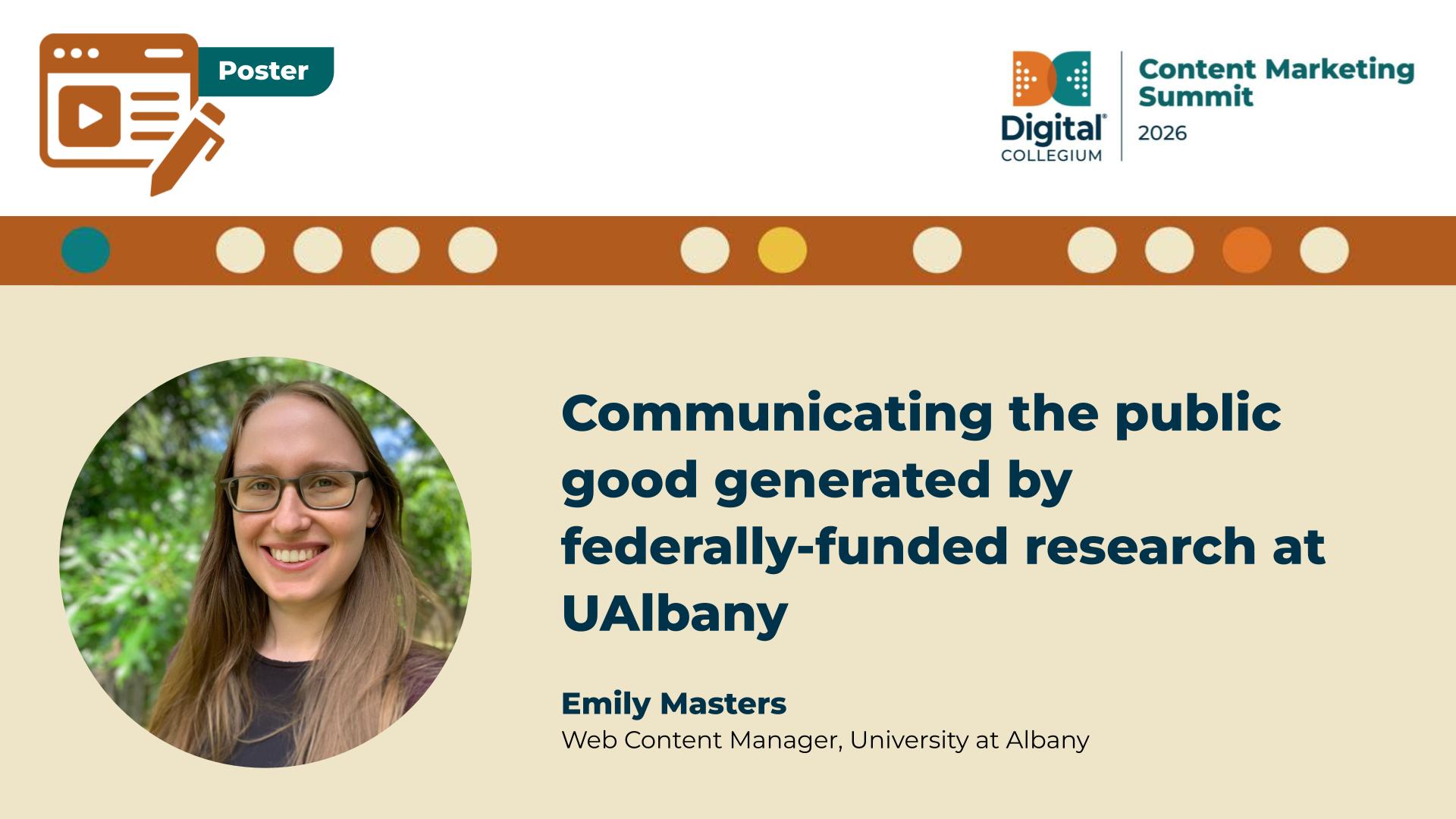 Communicating the public good generated by federally-funded research at UAlbany